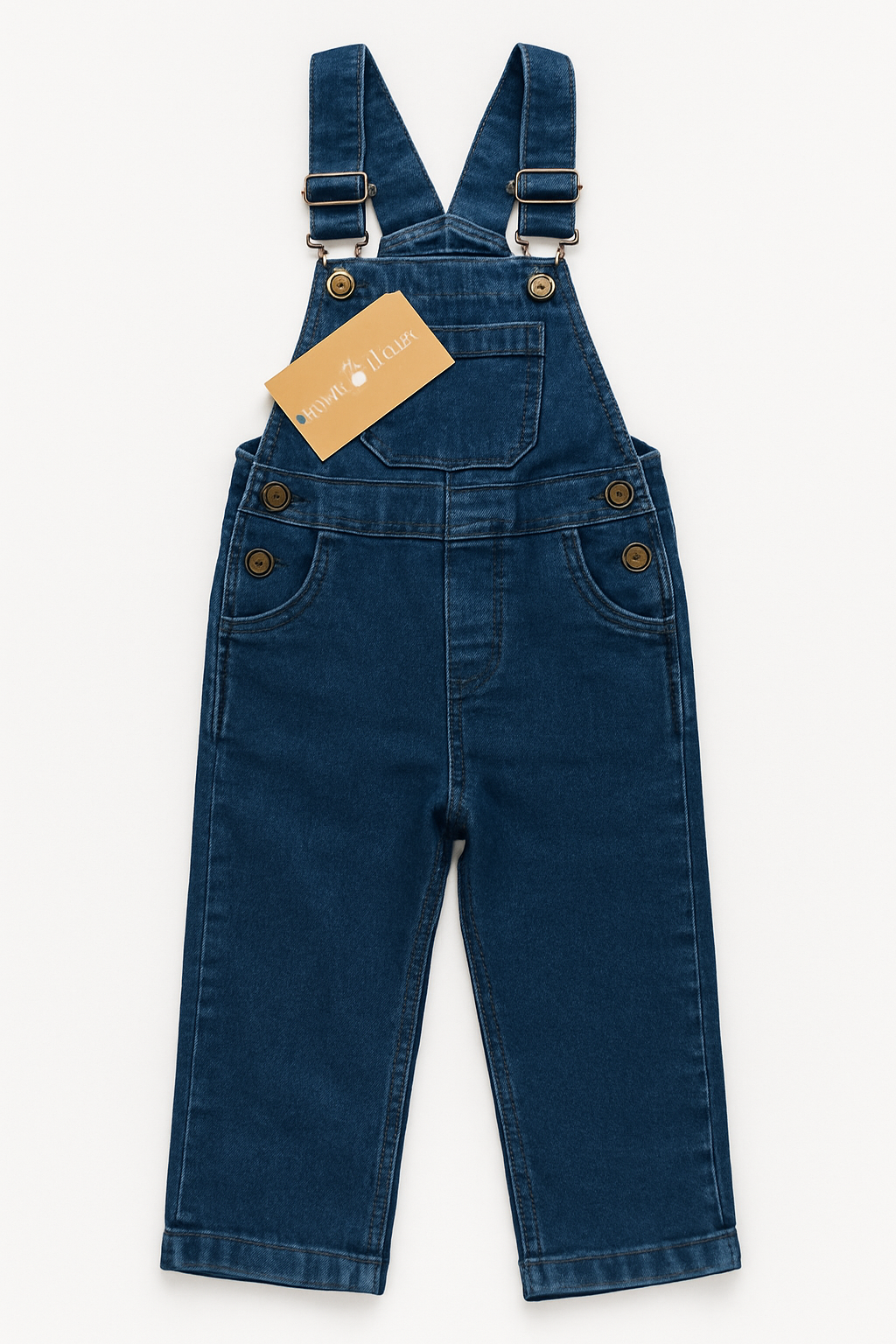 Classic Jeans Dungaree with White T-Shirt – For Boys (Age 1-3)